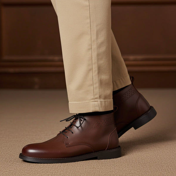 MEARS LEATHER CHUKKA BOOTS BROWN